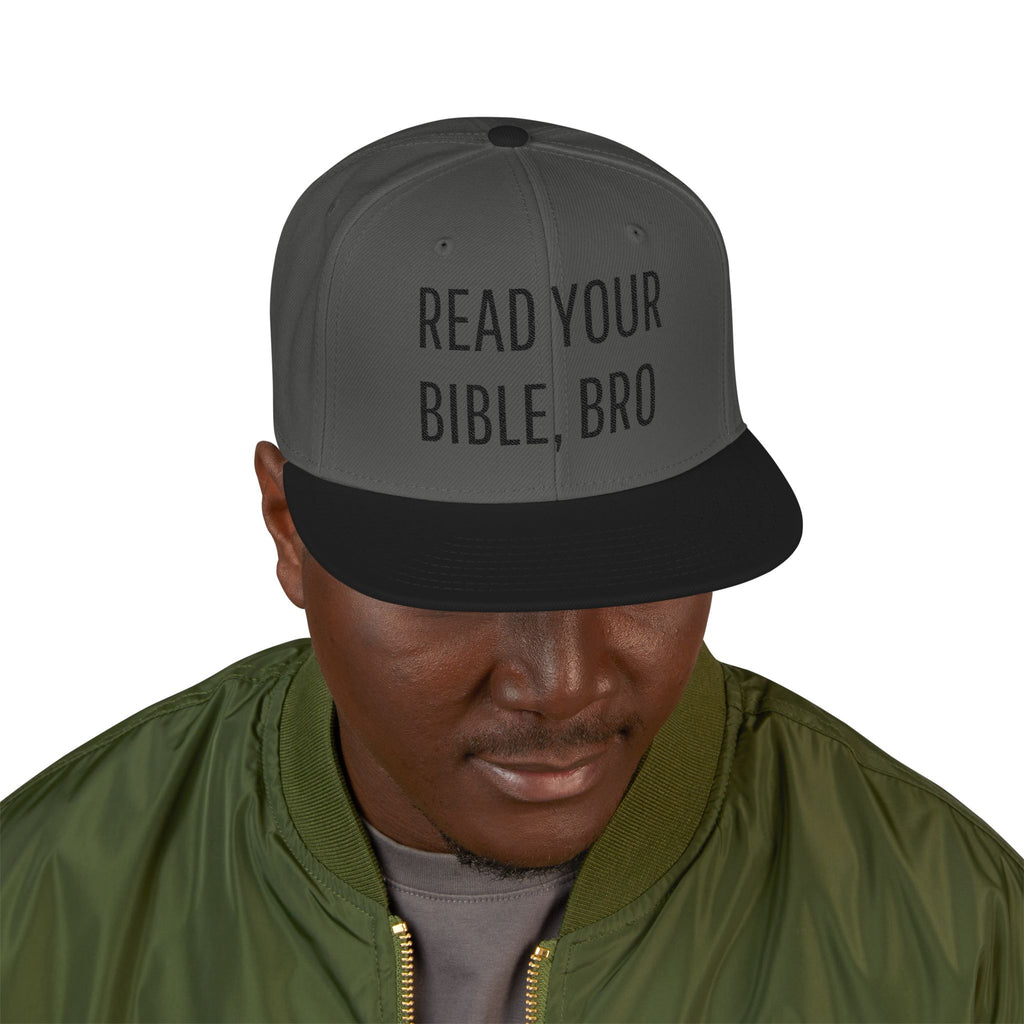 Read Your Bible, Bro Embroidered Flat Bill Snapback Cap