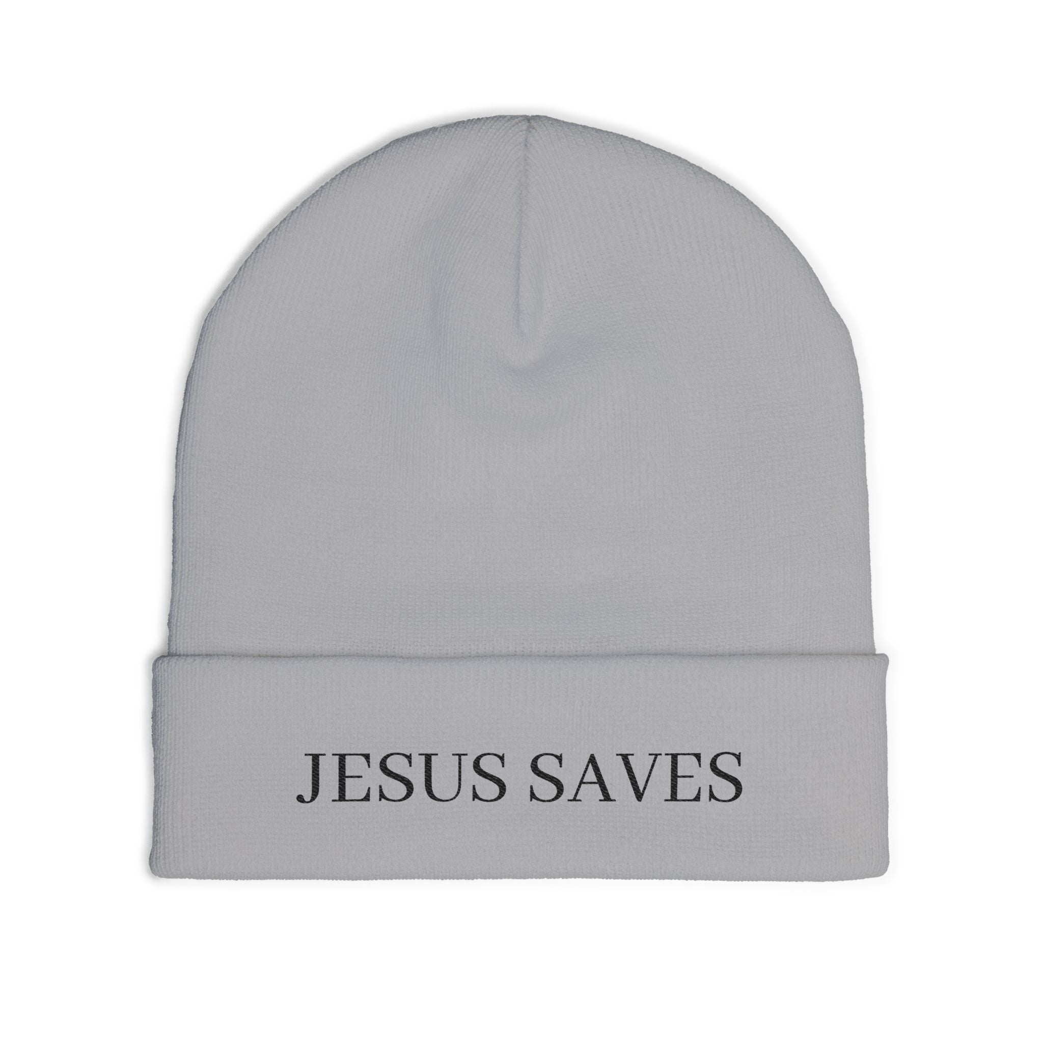 Embroidered JESUS SAVES Knit Beanie