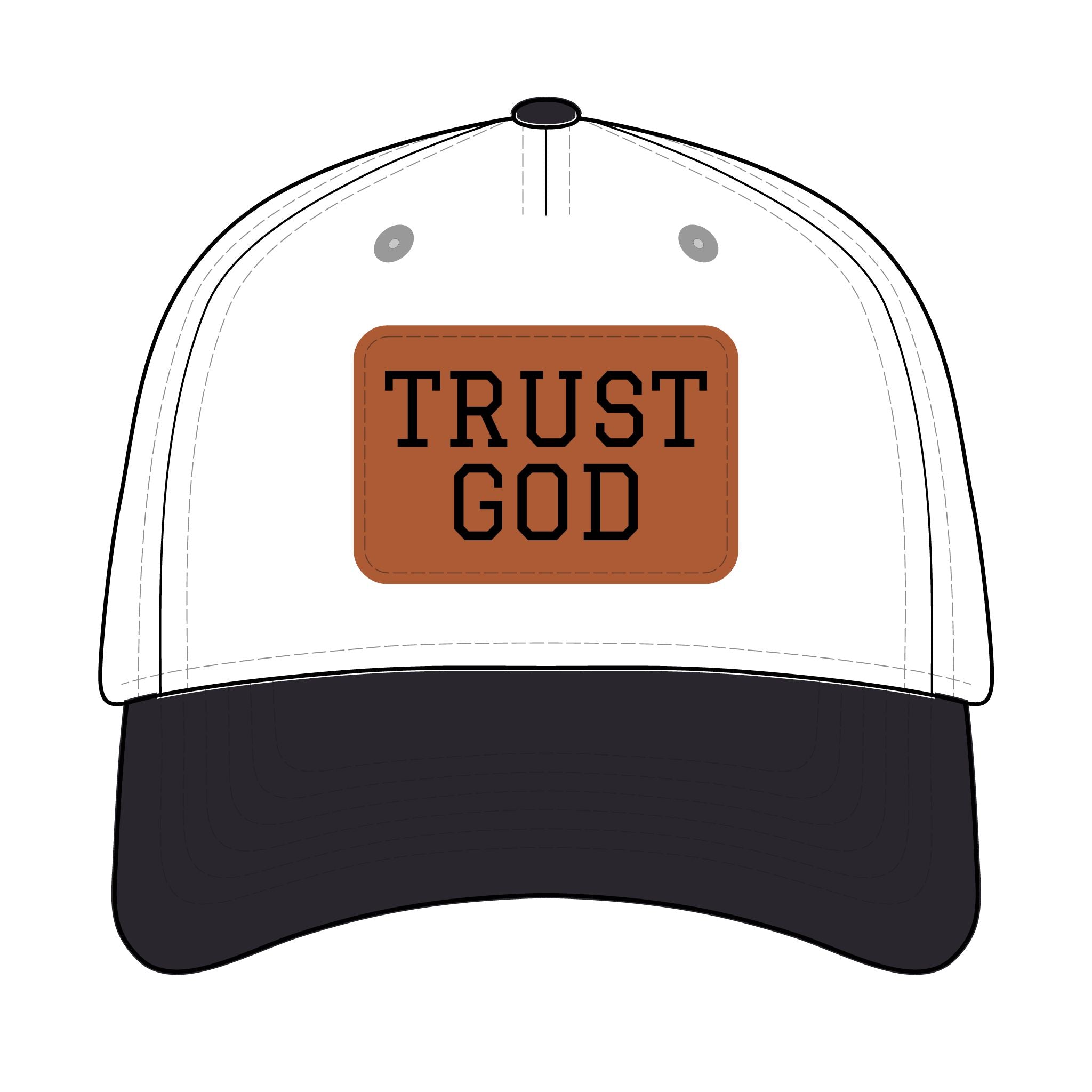 Trust God Leather Patch Baseball Cap