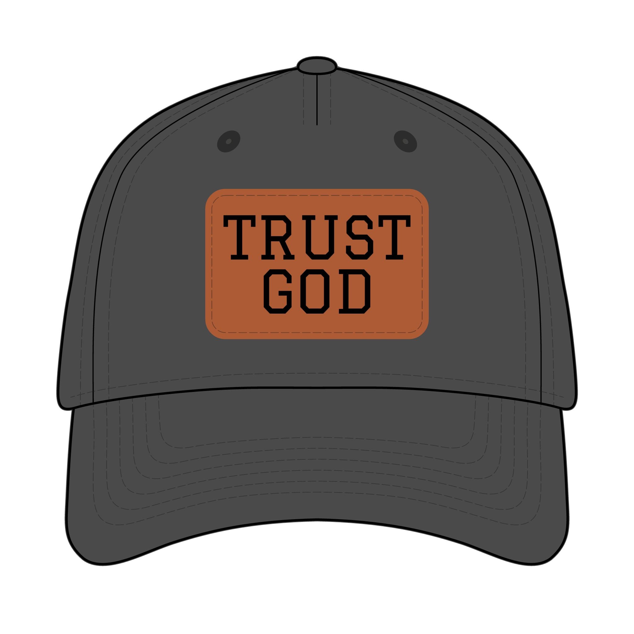 Trust God Leather Patch Baseball Cap