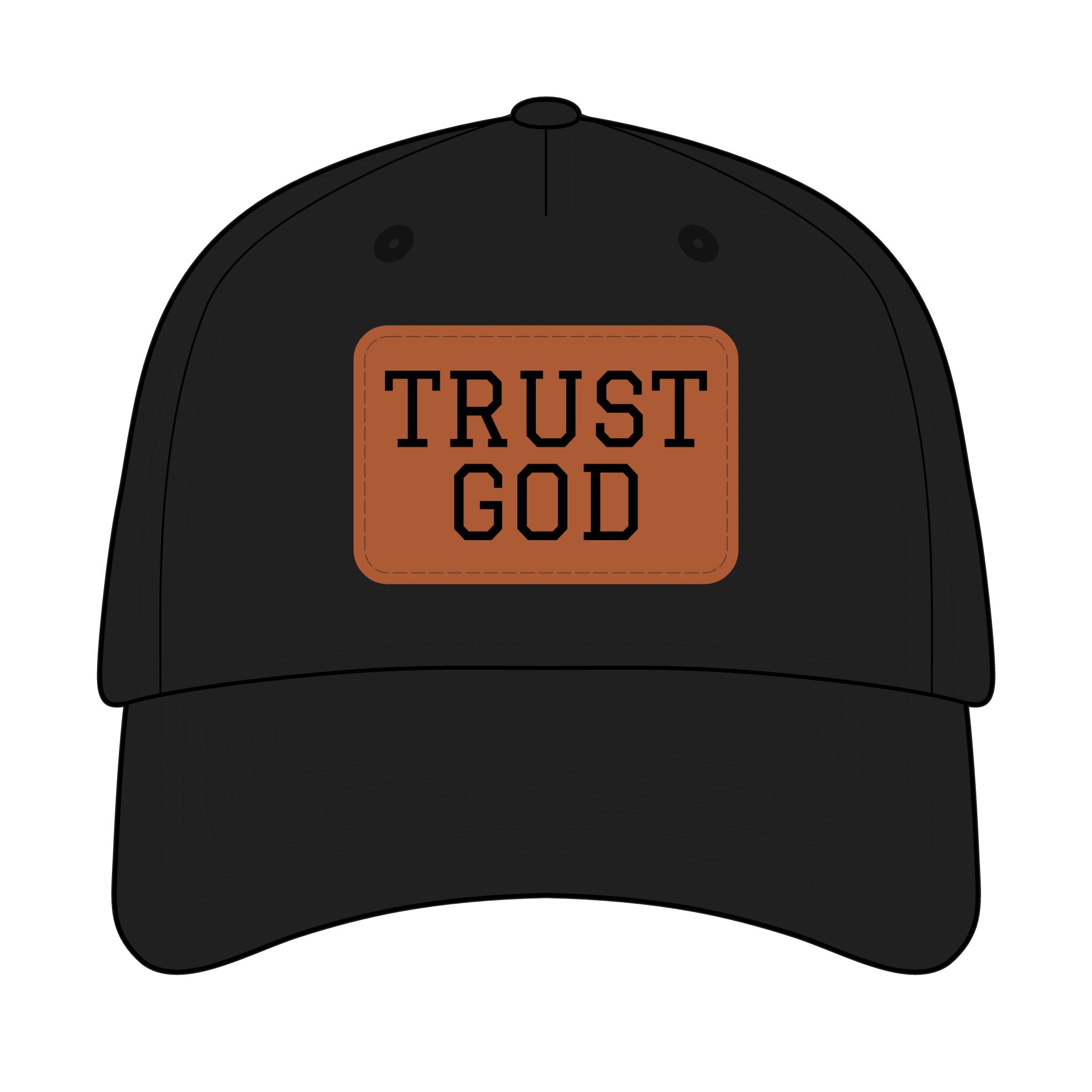 Trust God Leather Patch Baseball Cap