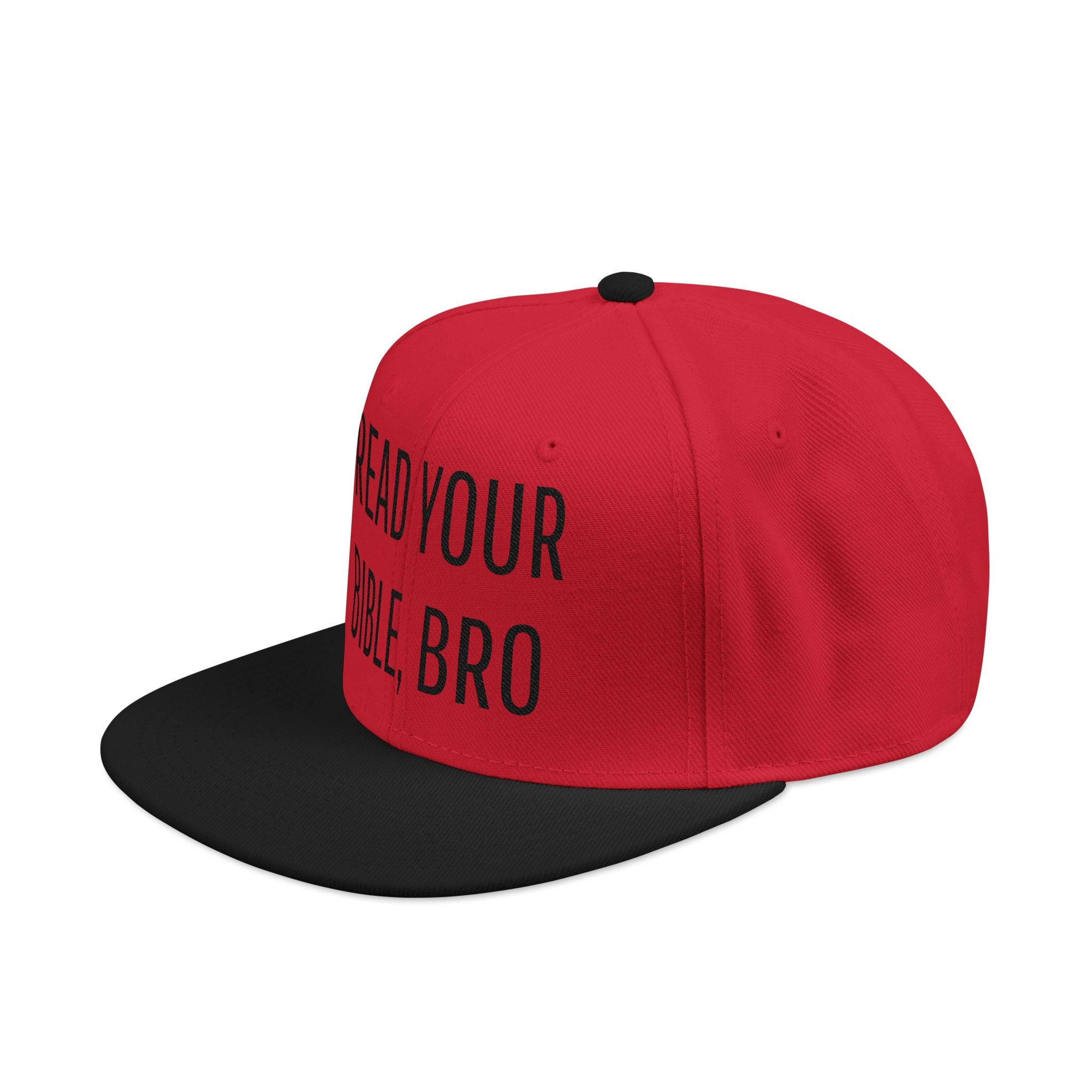 Read Your Bible, Bro Embroidered Flat Bill Snapback Cap