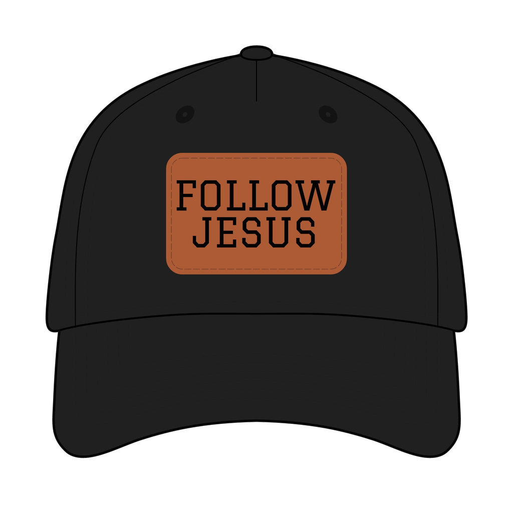 Follow Jesus Leather Patch Baseball Cap