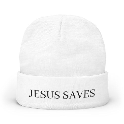 Embroidered JESUS SAVES Knit Beanie