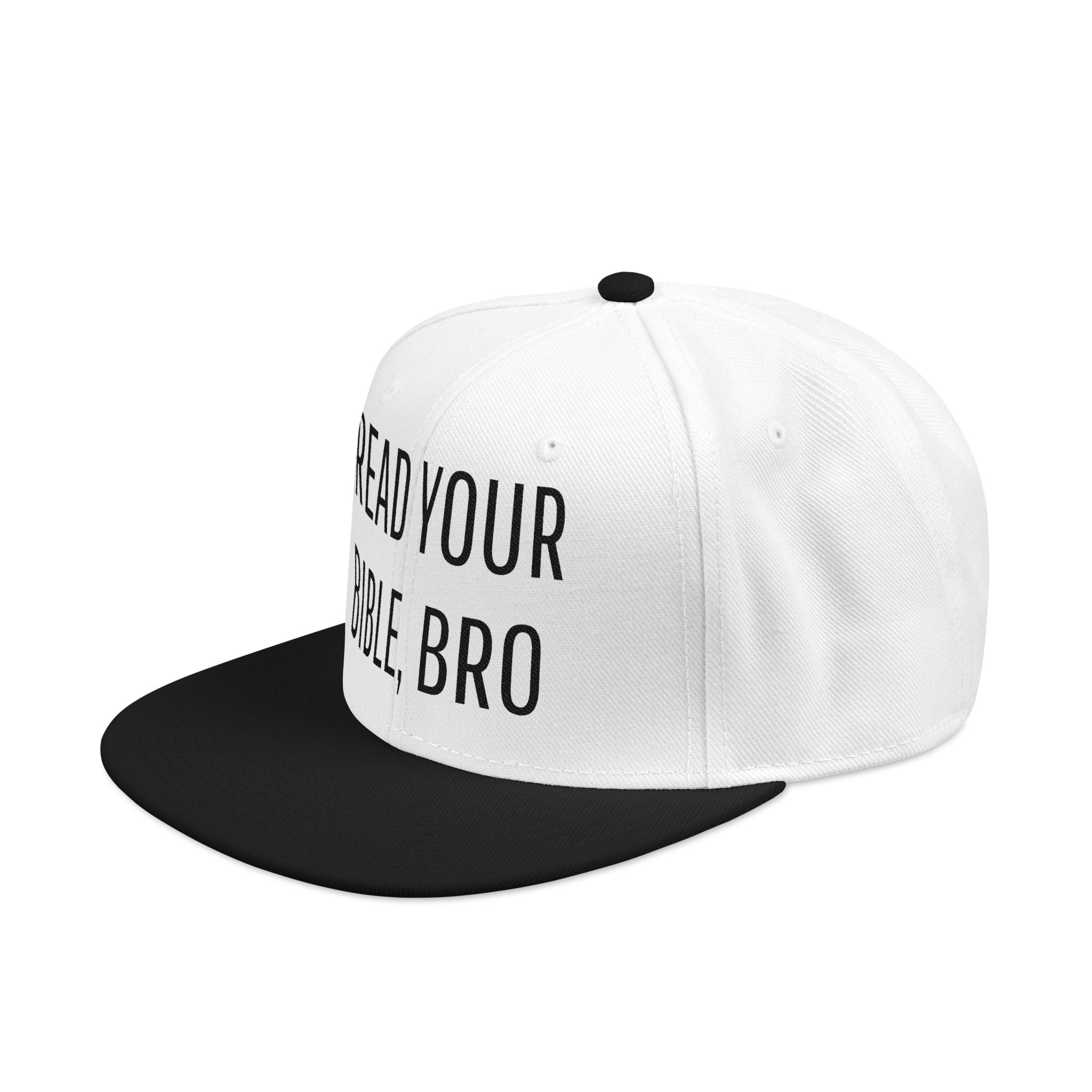 Read Your Bible, Bro Embroidered Flat Bill Snapback Cap